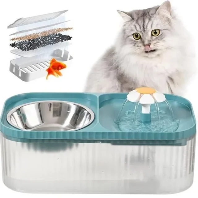 🐾 Fontaine à Fleurs 2-en-1 – Gamelle & Abreuvoir Automatique – Image 4
