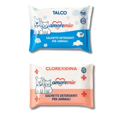 Lingettes Nettoyantes Amoremio – Talc & Clorexidina
