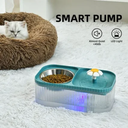🐾 Fontaine à Fleurs 2-en-1 – Gamelle & Abreuvoir Automatique
