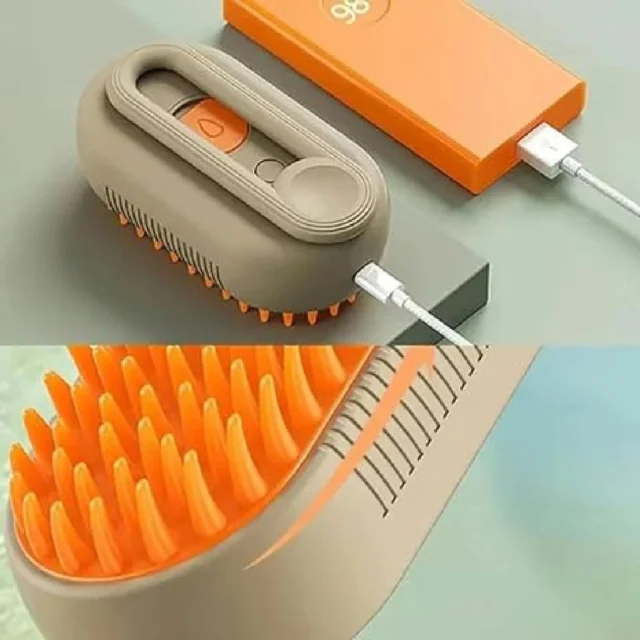 Brosse Vapeur Anti-Poil pour Chats & Chiens – Cloud Care Brush Rechargeable – Image 4
